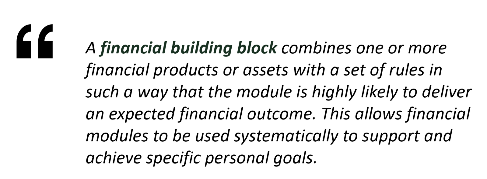 Financial Building Block